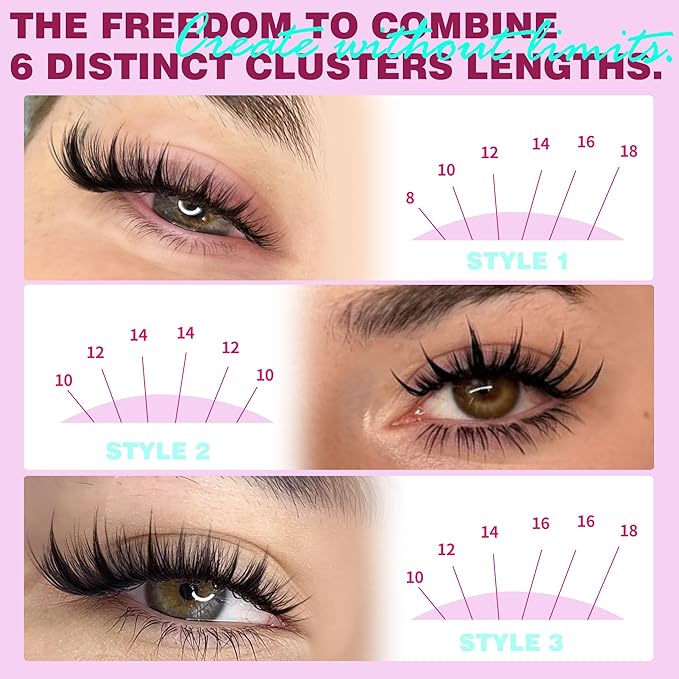 Manga Lash Clusters Kit Fairy Eyelash Clusters Kit Wispy Cluster Eyelash Extensions Natural Individual Lashes Kit C Curly Lash Extensions Kit with Invisible Band Lash Bond and Seal 110Pcs 8mm-18mm