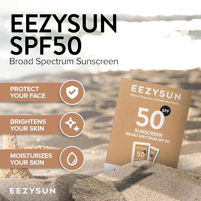 Mineral SPF 50 Travel Size Sunscreen Snap Packets 10pk - Infused with Aloe Vera - Vegan & Reef-Safe - Broad Spectrum - Non-Oily & Natural with UVA/UVB Protection, 0.27 FL OZ per packet