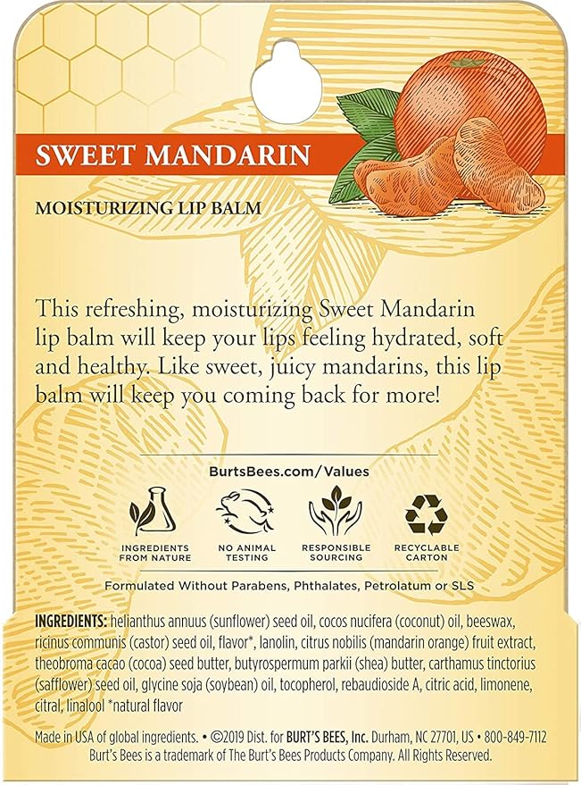 8 Pack Burt's Bees Sweet Mandarin Balm