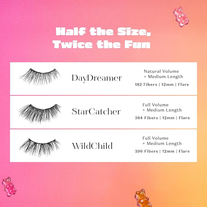 Lilly Lashes Self Adhesive Eyelashes (Half Lashes), No Lash Glue Needed, Body Heat Activated Press on Lashes, Reusable Self Adhesive Eyelashes Up to 5x, Easy to Apply & Remove (StarCatcher)