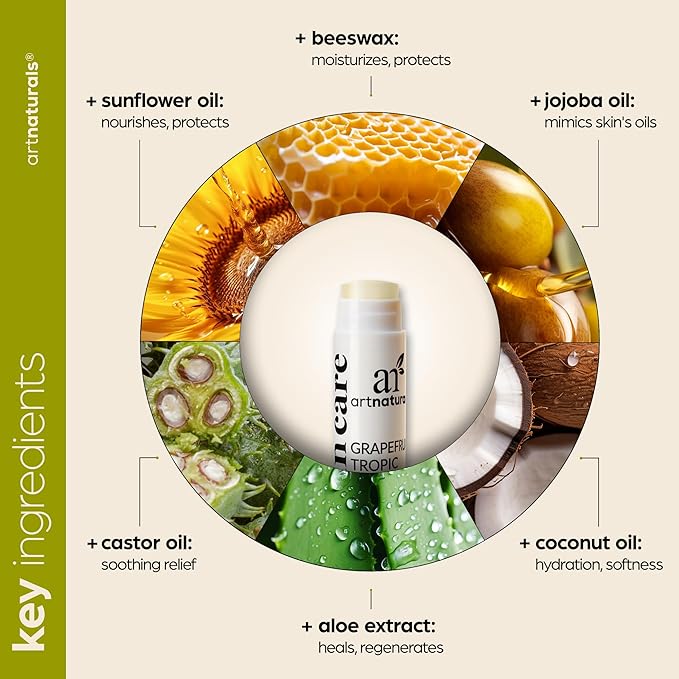 ArtNaturals Organic Beeswax Lip Balm Gift Oils