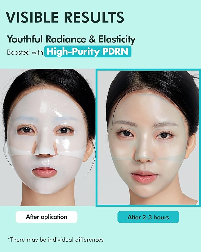DERMAL Seoul Face PDRN Hydrogel Melting Mask (4 Pack) - 5% Salmon DNA Overnight Regeneration Facial Mask - Skin Barrier Repair & Calming Ritual with Cica & Probiotics - K-Beauty