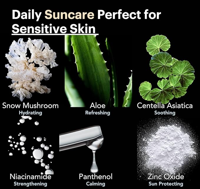 KOOLSOL by Knours | Zero White Cast | Mineral | Reef Safe | Korean Face Sunscreen SPF 50 | Made in USA | FDA OTC Registered | Aloe + Centella + Panthenol + Niacinamide | Sensitive Skin | 1.69oz
