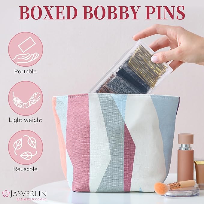 2.36" Large Bobby Pins for Women Thick Hair 250 Pcs, Jumbo Long Hair Pins Blonde Brown Black Sliver, Decorative Secure Hold Bulk Hairpins for Updo Bun Styling (6 cm)