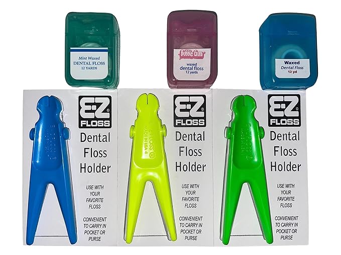 Dental Floss Holder (Blue, Yellow, Green)