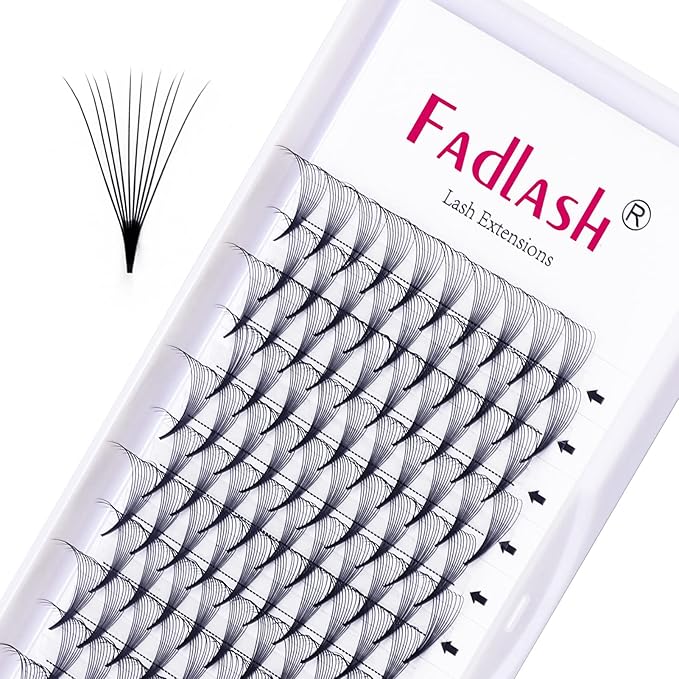 Premade Fans 10D 0.07 D Curl 18mm Volume Lash Extensions Premade Lashes Volume lashes Short Stem Lash Extension Supplies (10D-0.07-D, 18mm)