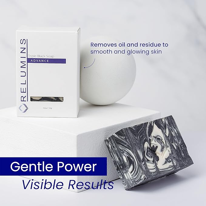 Relumins Professional Spa Formula Triple Action Soap – Gentle Formula with Natural Plant Extracts for Normal & Sensitive Skin, 135g Bar with Net