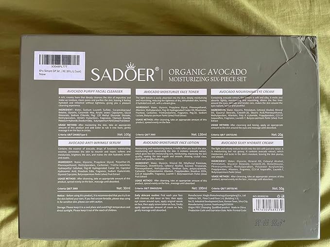 Avocado Skincare Sets, 6Pcs Skincare Gift moisturizing