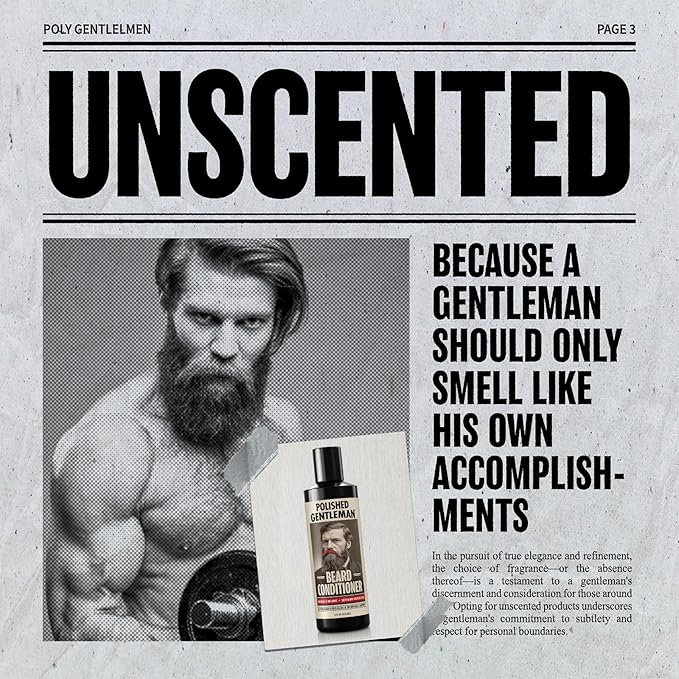Polished Gentleman Men's Beard Conditioner for Thickener Facial Hair, Made with Tea Tree, Growth Oil and Mustache Softener, Natural Moustache Conditioner and Moisturizer (8 oz)
