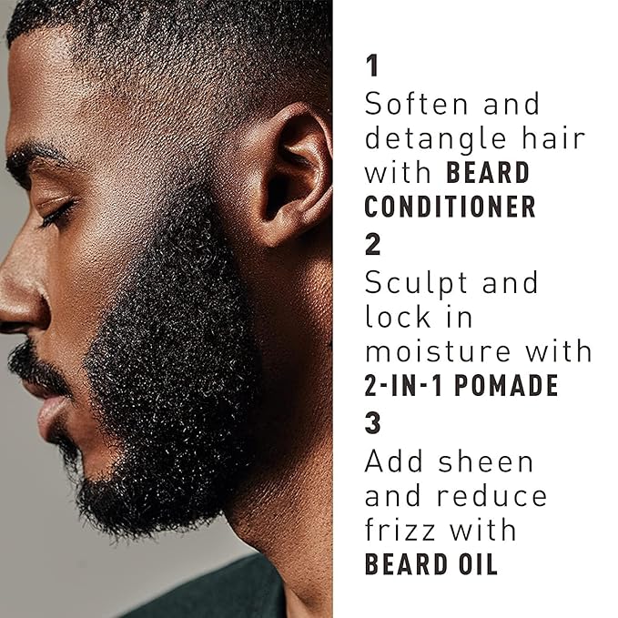 Bevel Mens Beard Grooming Kit - Includes Beard Conditioner, Hair Nourishing Pomade, and Beard Oil to Soften, Hydrate and Strengthen Beard and Reduce Skin Irritation and Redness