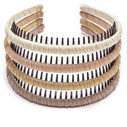 STHUAHE4PC Multicolor Protection Resin Teeth Comb Hair Hoop Hairband Headband Hair Accessories by Beauty hair (Fashion Headband)
