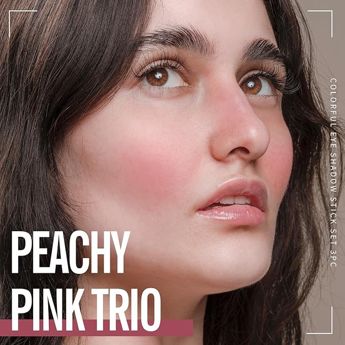 KIMUSE Multi Stick Trio Face Makeup, Cream Blush Stick for Cheeks & Lips, Contour Stick & Highlighter Makeup Sticks for All Skin