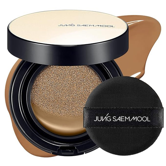 JUNG SAEM MOOL Essential Skin Nuder Cushion | Natural Finish, Buildable Coverage Cushion Foundation by Korean Makeup Artist (Refill Not Included, 0.49 Fl Oz), 32N Walnut