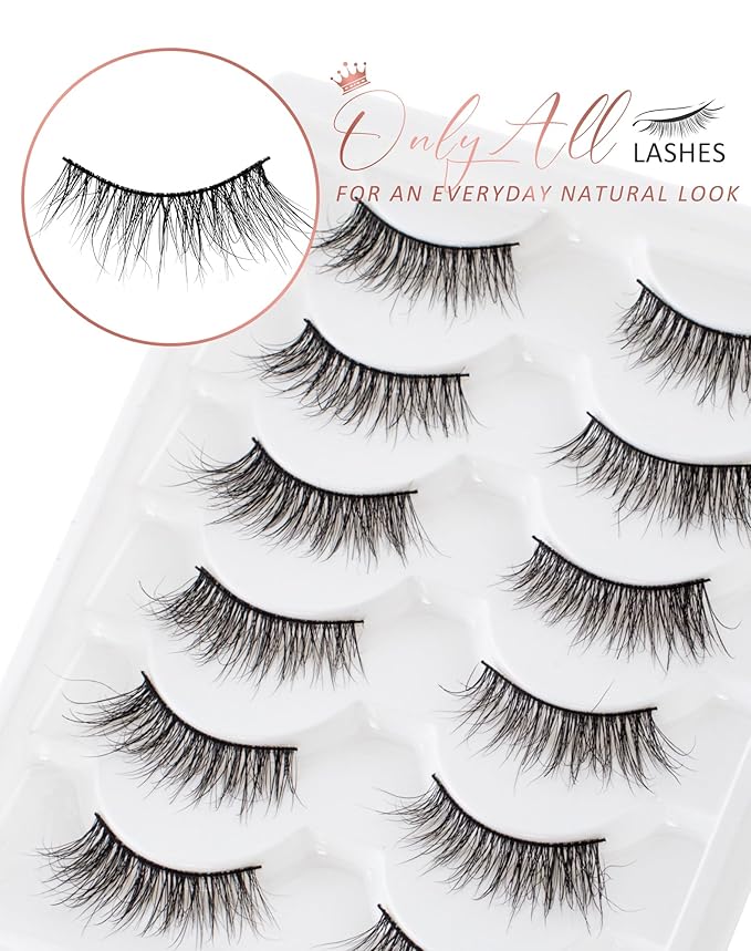 Onlyall Wispy 3/4 Lashes Natural Look False Eyelashes Mink C15