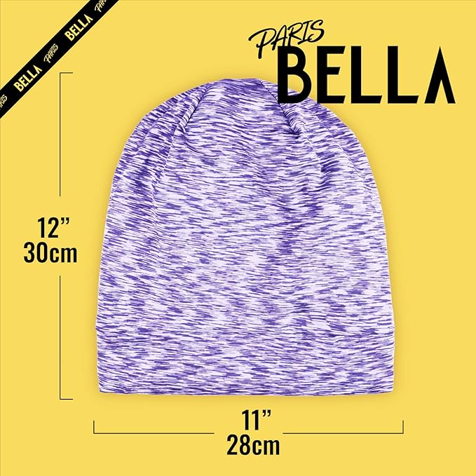 Satin Lined Sleep Cap Bonnet for Curly Hair and Braids, Stay On All Night Hair Wrap with Adjustable Strap for Women and Men, Pruple Type1, Pack of 1