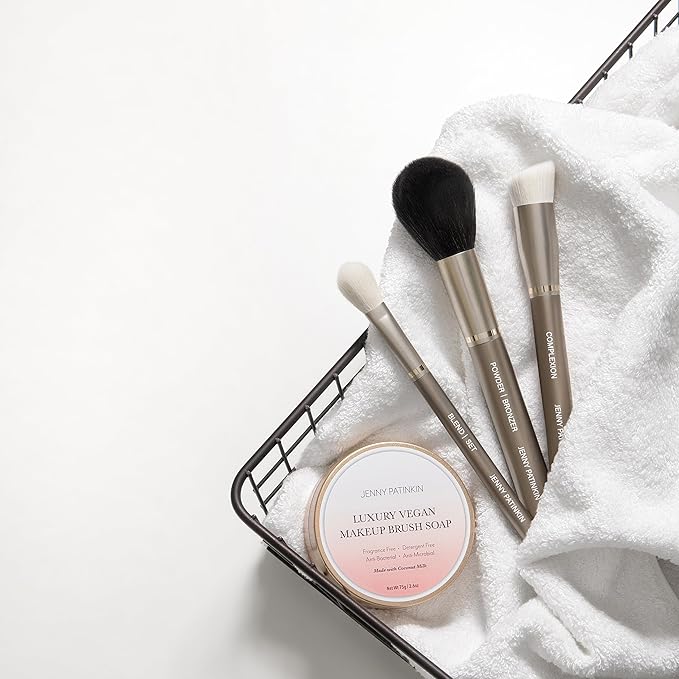 Jenny Patinkin Makeup Brush Cleaner Soap, Luxury Vegan Makeup Brush Soap, For All Brush Types – Synthetic & Natural Solid Cleansing, Professional Brush Cleaning Solution, Cruelty-Free
