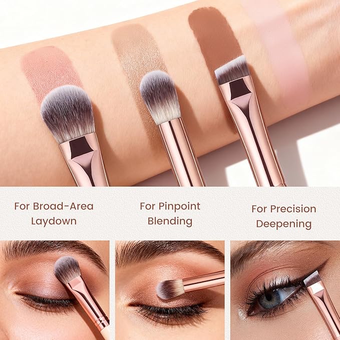 NEONIQ 14 PCS Professional Makeup Brushes, Makeup Brush Set, Foundation Powder Blending Concealer Eyeshadows Blush Cosmetics Brushes,Versatile Face Make Up Tools For Liquid, Cream, Loose(Pink)