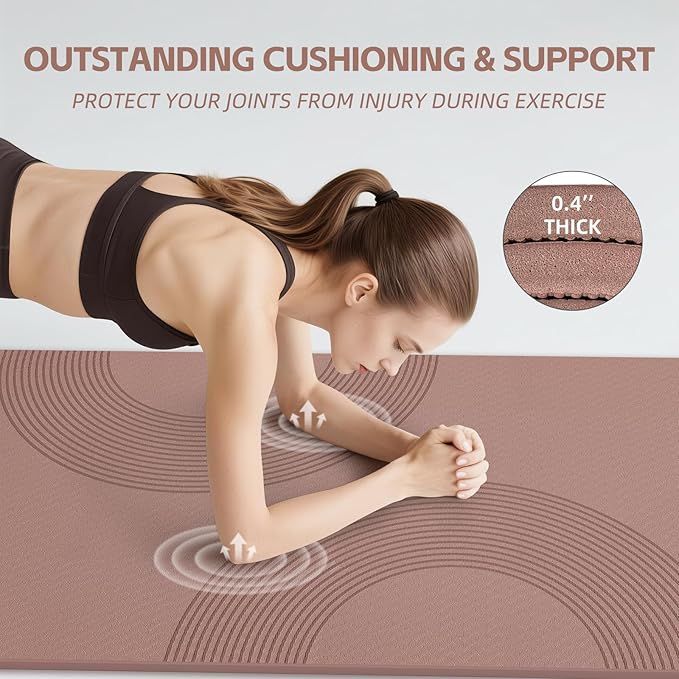 Large Yoga Mat, 72" x 36" x 2/5"（10MM） Thick Non-Slip Exercise Mat, SGS-Certified POE Material, Ideal for Home Gym, Yoga, Pilates, Fitness Workouts & Floor Mat