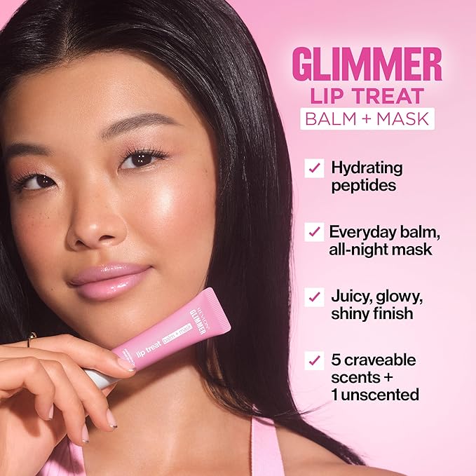 Revlon Glimmer Lip Treat Balm + Mask™, Overnight Peptide Lip Treatment, Hydrating, 002 Marshmallow Dreams, 0.4 fl oz