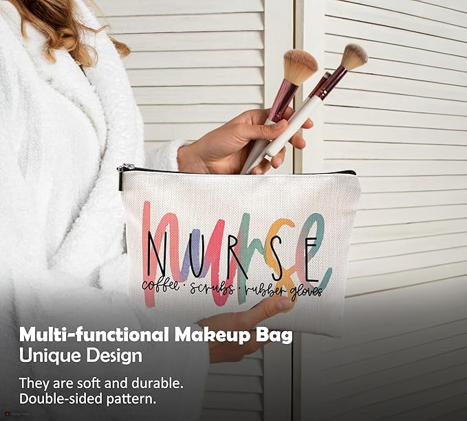 QGFM Nurse Makeup Bags - Cosmetic Bags With Zipper for Women & Nursing Students