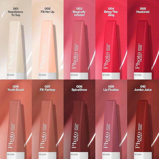 REVLON PhotoReady Instant Plump Serum, Plumping Gloss, Hydrating, Non-Sticky & High Shine Finish, 006 Youth Boost, 0.25 fl oz