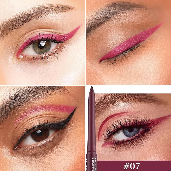 Beginner-Approved Cream Eyeliner Set, Quick-Drying Smooth-Glide, 12 Versatile Shades Available, Waterproof Smudge-Proof, Safe for Sensitive Eyes #07