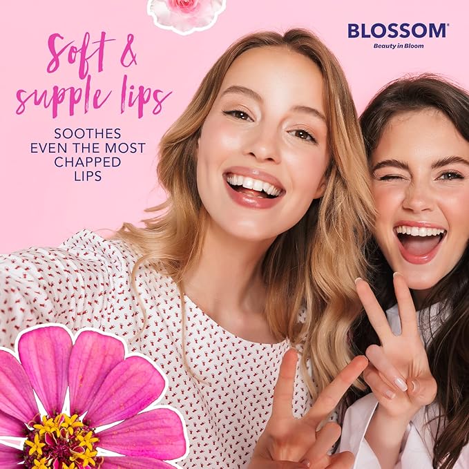 Blossom Roll on Lip Gloss, Scented Clear High Shine Moisturizing Lip Oil, Non Sticky, Infused with Real Flowers, Made in USA, 0.2oz, Mango Hemp