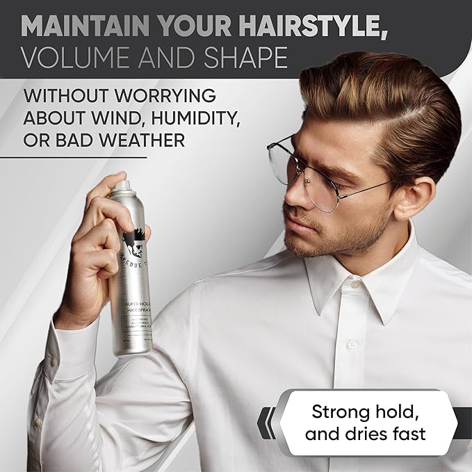 Avenue Man Super Hold Hairspray for Men - Fast-Drying Men Hair Spray - Shapes, Lifts & Holds Hair for Long-Lasting Control - Mens Hair Spray Extra Hold for Effortless All-Day Control - 10 oz