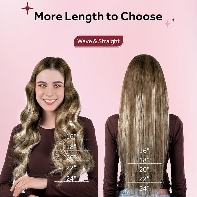Clip in Hair Extensions Real Human Hair, Silky Straight Remy Hair Extensions for Women, Balayage Walnut Brown to Ash Brown and Bleach Blonde #3TP8/613 20Inch 120G 7PCS