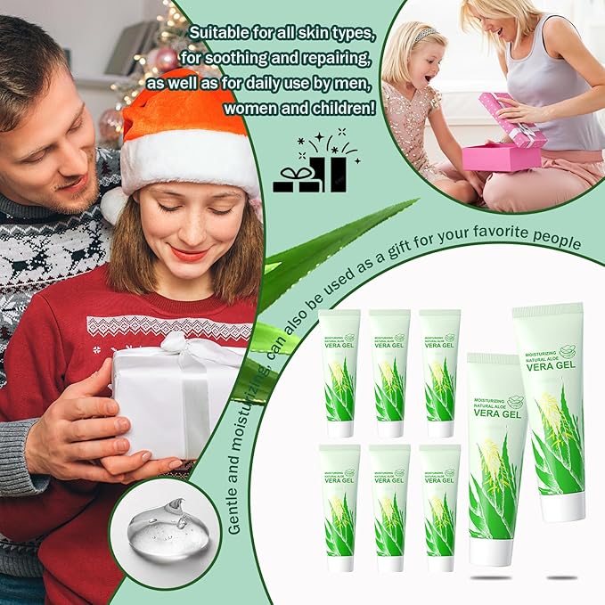 JunKuJK 8PCS Purity Aloe Vera Gel - Hydrating Aloe Vera Gel for Face and Skin,No Sticky Moisturizing Aloe Gel O