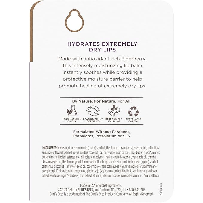 Burt's Bees Rescue Balm Elderberry Lip oz.