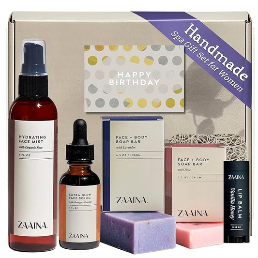 ZAAINA Birthday Gift Set for Women - Bath Gift Basket Set, Body Care Set for Her, Relaxing Spa Kit, Spa Package, Self Care Kit for Women, Pampering Home Spa Kit (DELUXE Spa Set)