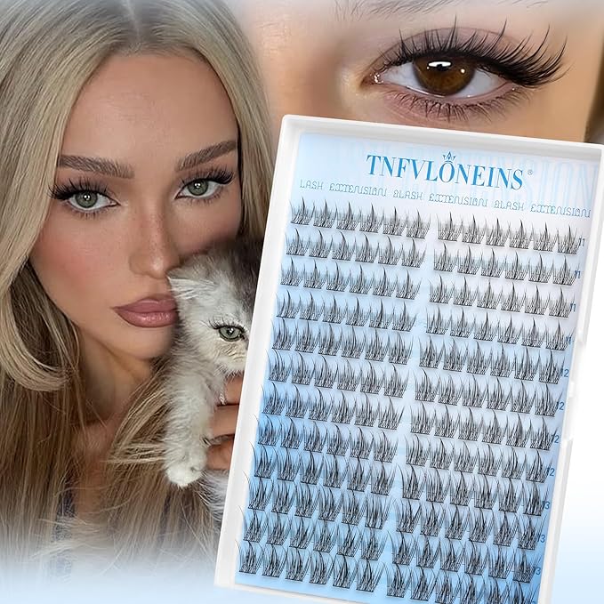 TNFVLONEINS Fairy Lash Clusters Wispy Eyelash Clusters 11-13MM Natural Lash Extension Anime Spikes Manga Cluster Eyelash Extensions Lightweight Short DIY Pestañas Postizas Naturales Thin Band