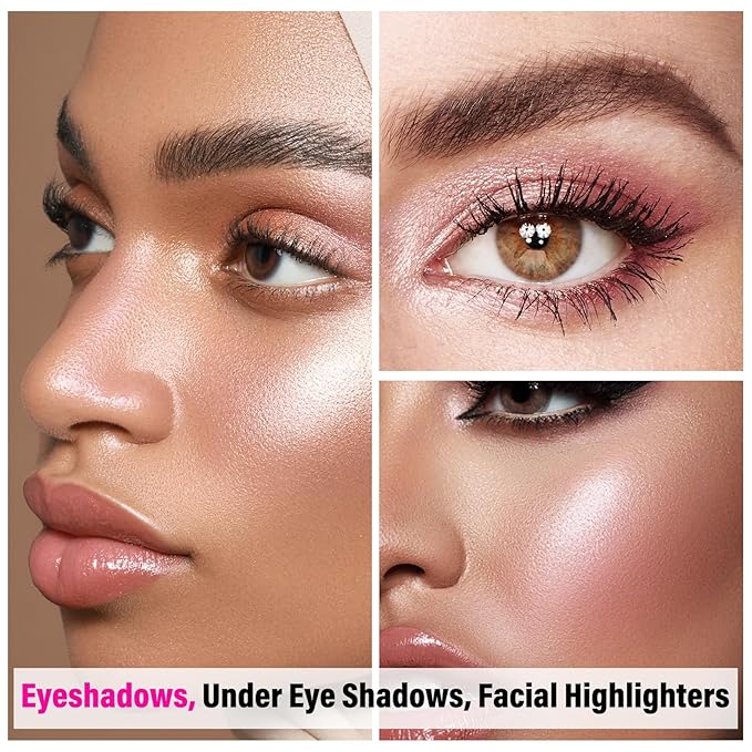 Boobeen 4-Color Makeup Palette, Highly Pigmented Glitter Eyeshadow