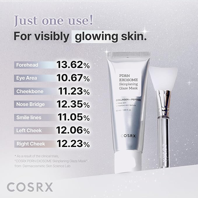 COSRX PDRN Exosome Skinplaning Glaze Mask for Face with Salmon DNA PDRN & Exosome, Overnight Wrapping Mask for Glass Skin, 1.69 fl. Oz, Korean Skin Care