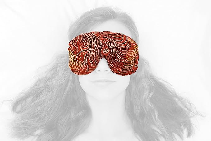 Candi Andi Handmade Weighted Sleep Eye Mask Yoga Pillow - Flax Seed Fill - Lavender Scented - Peacock Red - TEMFL-PR