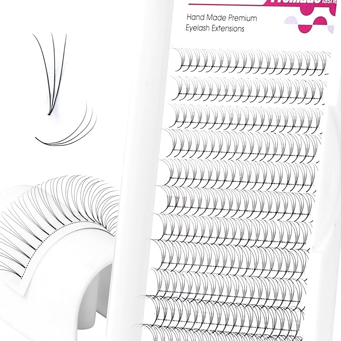 Eyelash Extension 0.1C Curl Premade Fans Eyelash Extensions 3D Fluffy Lashes Soft Lash Extensions 8-14mm for Professional Salon Use(0.1C-8-14mm)