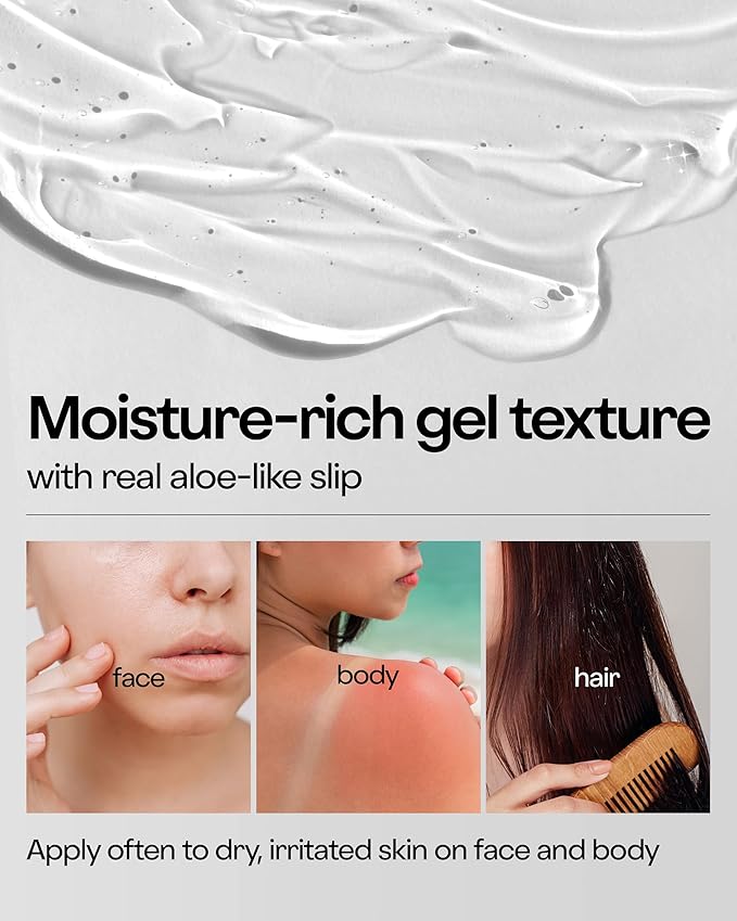 HOLIKA HOLIKA Aloe Fresh Moisture Soothing Gel 2 Pack - Face Body Moisturizer - Fermented Aloe and Cica - Hydrating Cooling Hypoallergenic Korean Skincare for Sensitive Sunburned Skin, 8.45oz