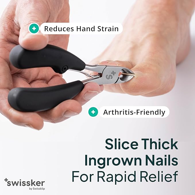 Swissker by Swissklip Heavy Duty Toenail Clippers for Men and Women – Professional Ergonomic Large Toe Nail Cutter & Trimmer for Thick Nails Seniors, Long Handle Toe Nail Clipper – 2 Pack