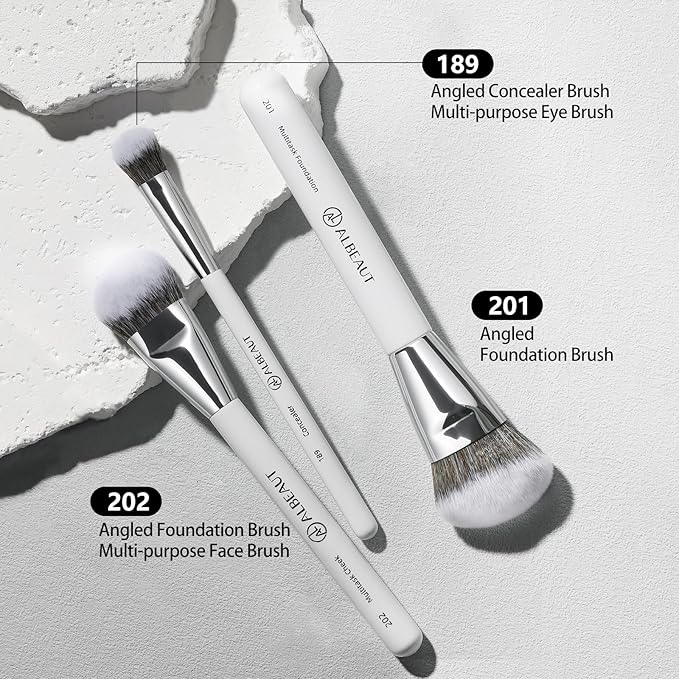 Albeaut Makeup Brush for Foundation Concealer Blush Contour Liquid Cream Blending Angled Shape