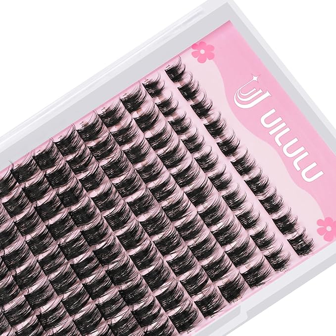 Lash Clusters Kit 10-18mm Natural Lashes Clusters D Curl False Eyelash Clusters, DIY Lash Extension Kit with Lash Bond & Seal, Lash Glue Remover, Lash Tweezers & Lash Brush(U05 Kit)