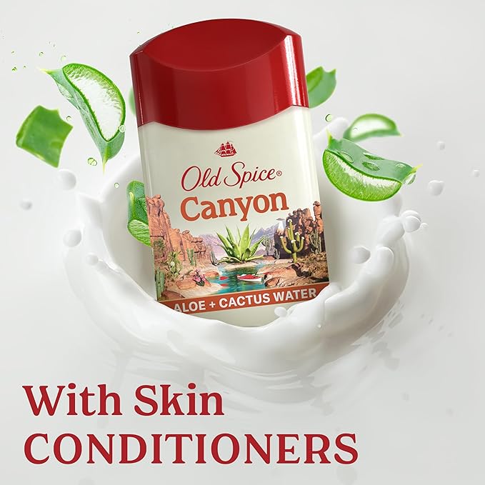Old Spice Men's Antiperspirant & Deodorant Canyon with Aloe, 24/7 Odor Protection, 2.6oz (Pack of 3)