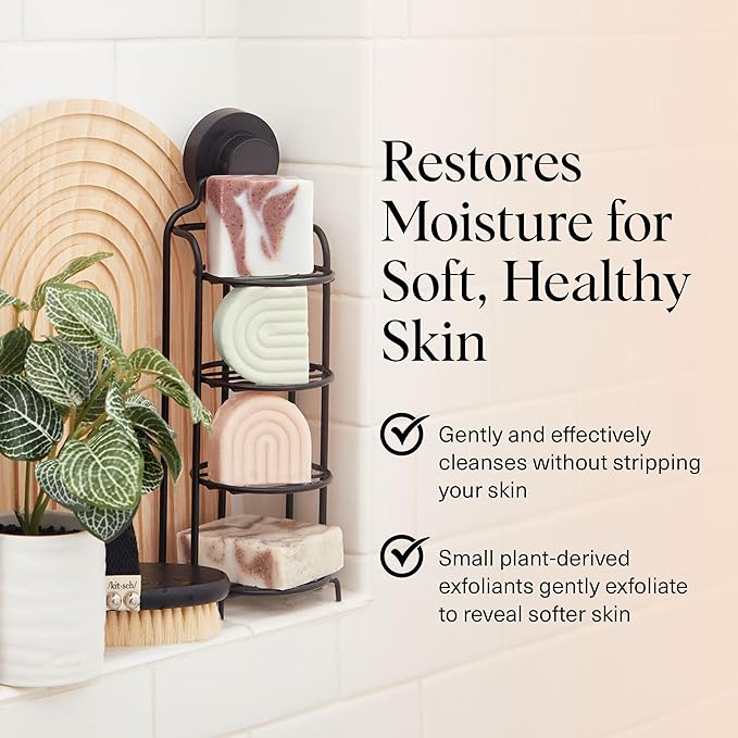 Kitsch Shea Butter Exfoliating Body Wash Bar – Moisturizing Bar Soap & Gentle Soap Bar with Plant-Based Exfoliants – Hydrates, Softens & Soothes Skin – Paraben, Silicone & Sulfate-Free - 4 oz