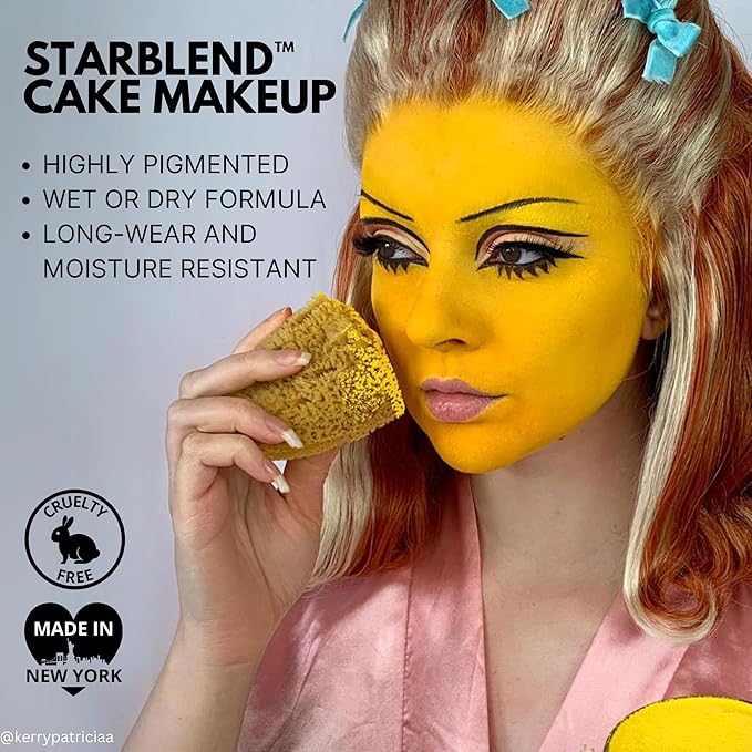 Mehron Makeup StarBlend Cake Makeup | Wet/Dry Pressed Powder | Powder Foundation | Red Face Paint & Body Paint 2 oz (56g)