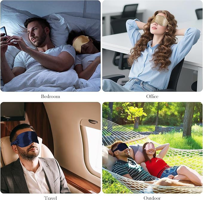 SilkDream 100% Mulberry Silk Sleep Mask Eye Mask for Sleeping 22 Momme Nature 6A Real Silk Gifts for Women&Men WineRed