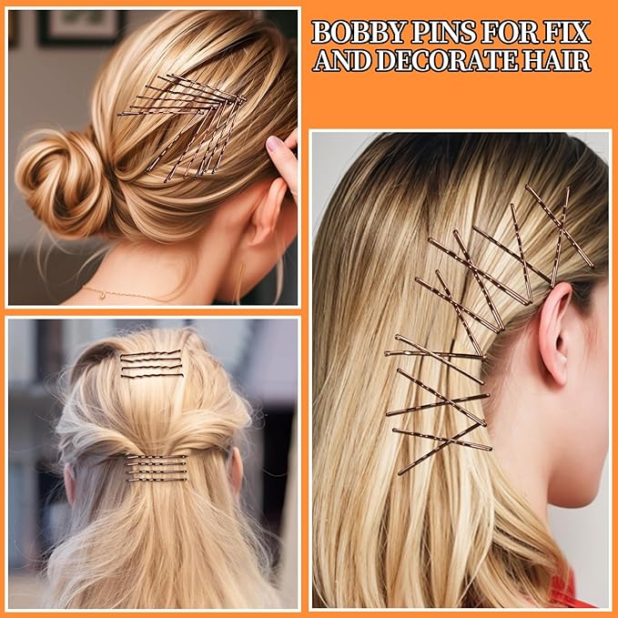 Teenitor 100Pcs Bobby Pins Bobby Pins for Women, Brown Bobby pins Hair Pins, Hair Pins for Women 2inch