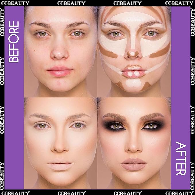 CCbeauty 2-IN-1 Matte Contour Stick,Cream Dual Highlight Concealer