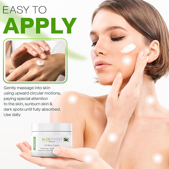 Organic Aloe Vera Face Cream & Body Moisturizing Cream, Natural Aloe Vera Lotion with Vitamin E Oil, Vitamin C, Retinol Cream, Shea Butter – Anti Aging Face Moisturizer for Women, Dry Skin (4 oz)