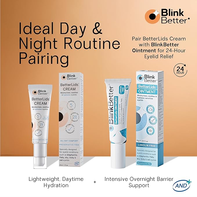 BlinkBetter® Restore Eyelid Cream – 3% Oat Extract & Ceramide Complex – Soothing Hydration & Barrier Support for Dry, Itchy, Red, Sensitive, or Flaky Skin Around the Eyes – All-Day Use – 1oz