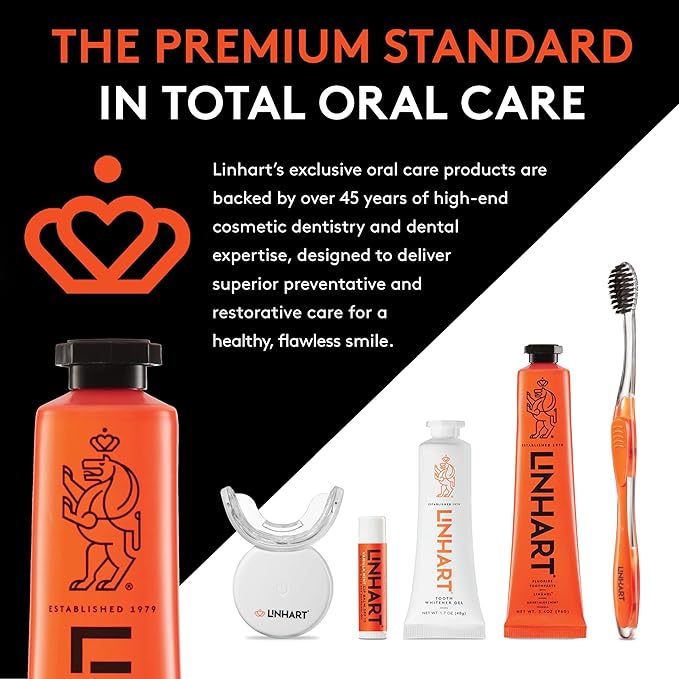 LINHART Extra Soft Toothbrush – Teeth Whitening Toothbrush (2 Pack, Orange and White)